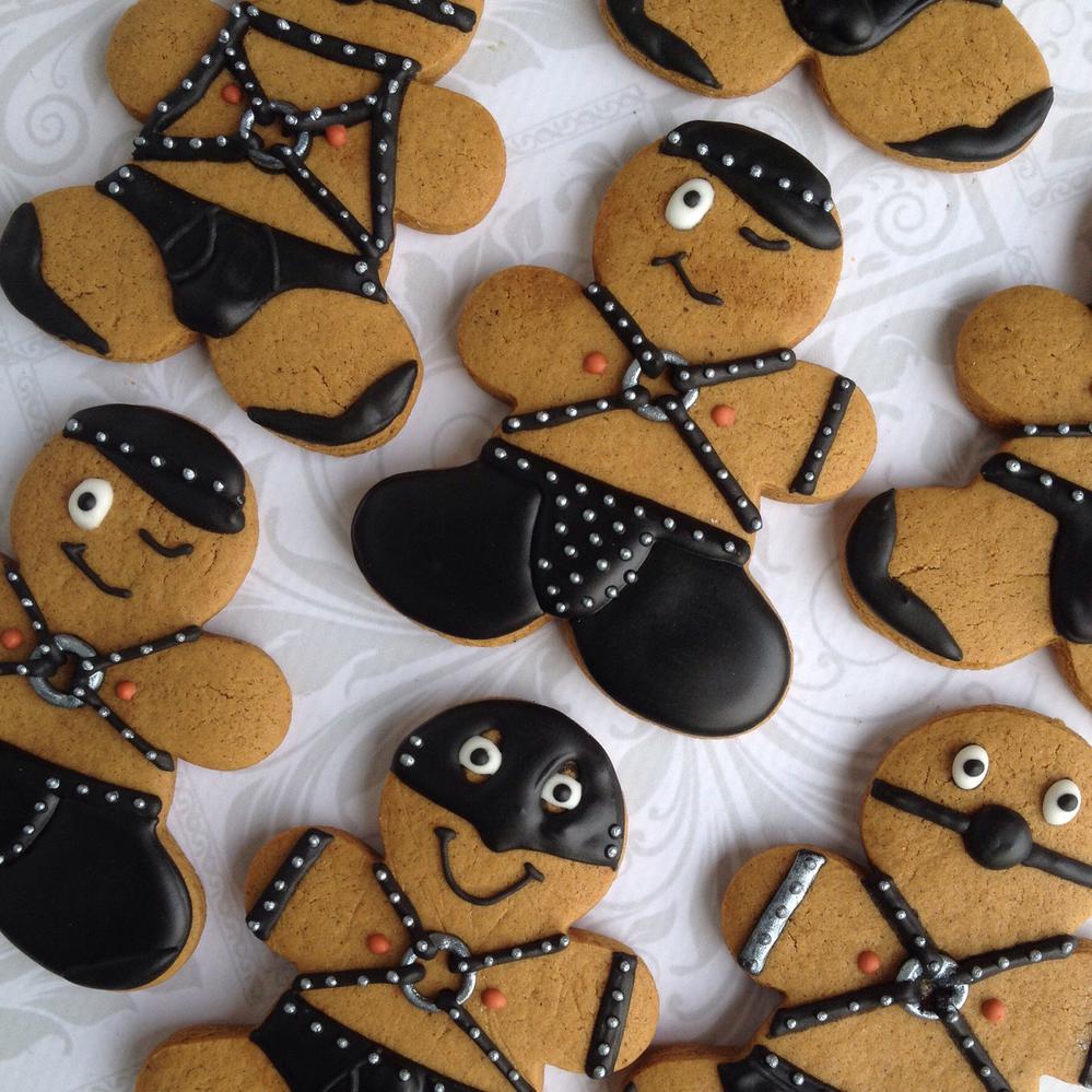 gingerbread people decorated in 